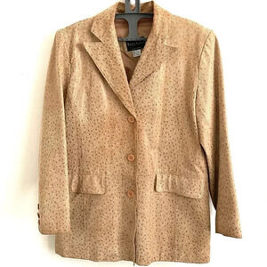 Terry lewis leather beige blazer M